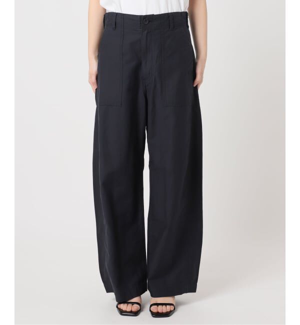 U by SPICK&SPAN「《追加》コットリネンバレルレッグルーズベイカーパンツ」|カーゴ|
