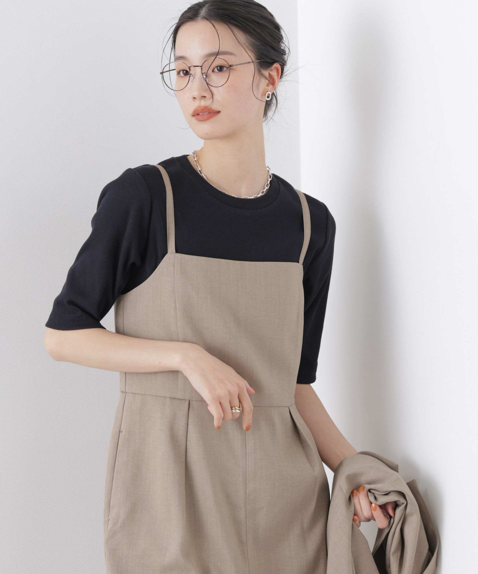 NANO universe「UVカット抗菌防臭吸水速乾イージーケアリブ半袖」|Tシャツ・カットソー|