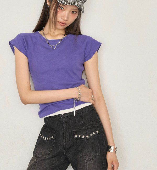  「【WEB限定カラーあり】【SLOPPY】 リブチビT」|Tシャツ・カットソー|