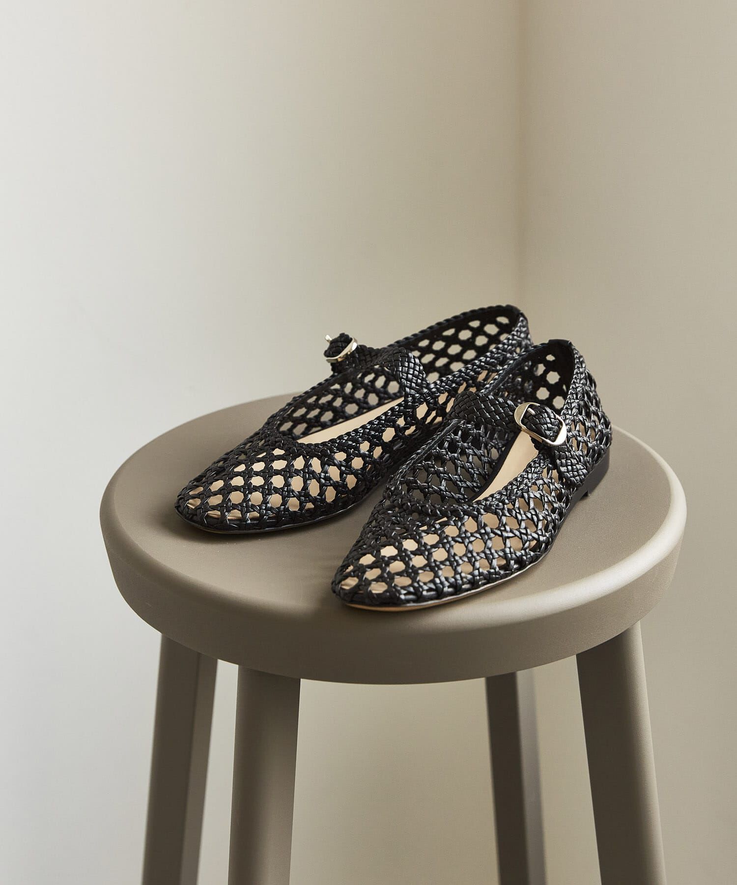URBAN RESEARCH「LE MONDE BERYL　MARY JANE WOVEN LEATHER」|パンプス|ブラック
