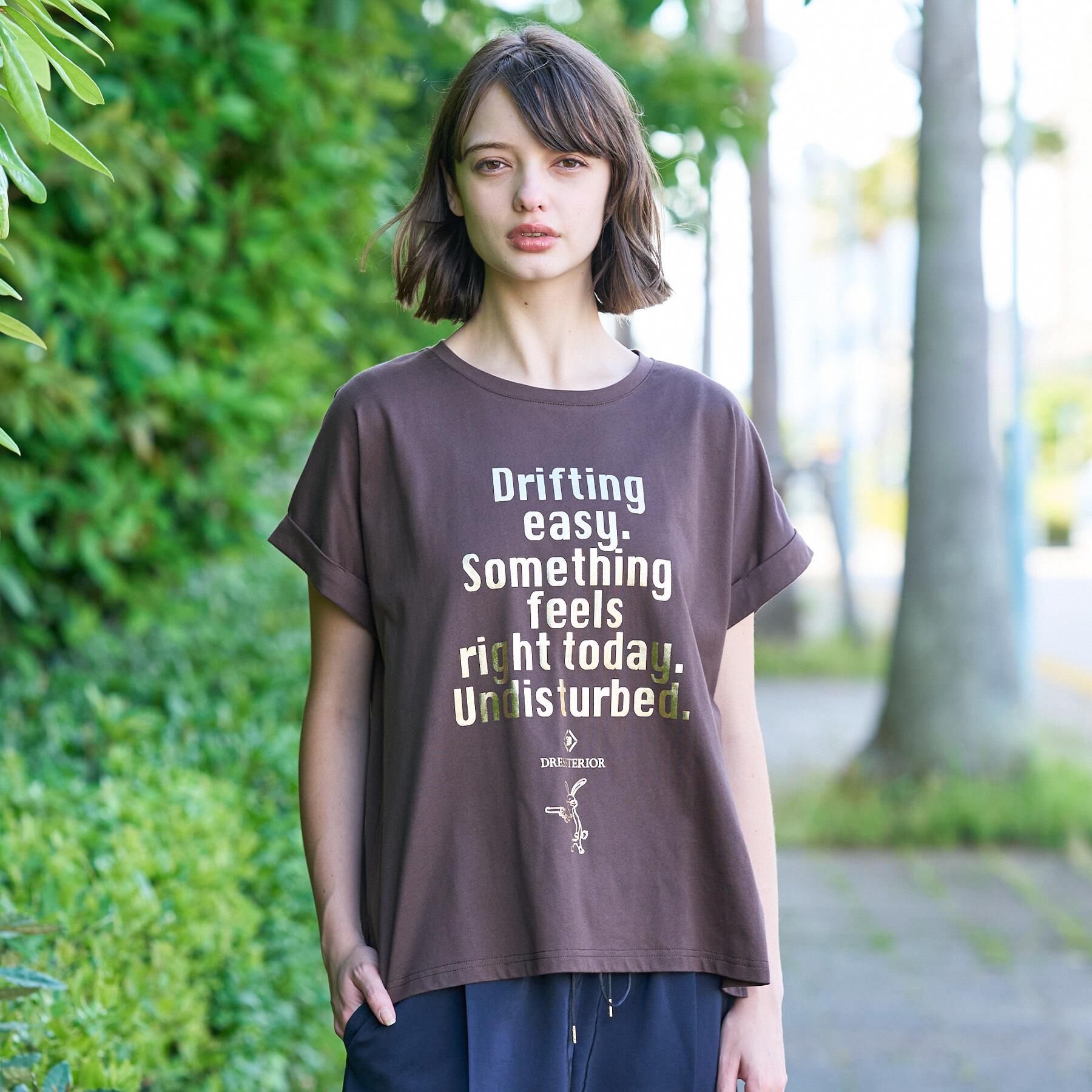 DRESSTERIOR「【箔ロゴ】箔プリントドルマンスリーブ Tシャツ」|Tシャツ・カットソー|