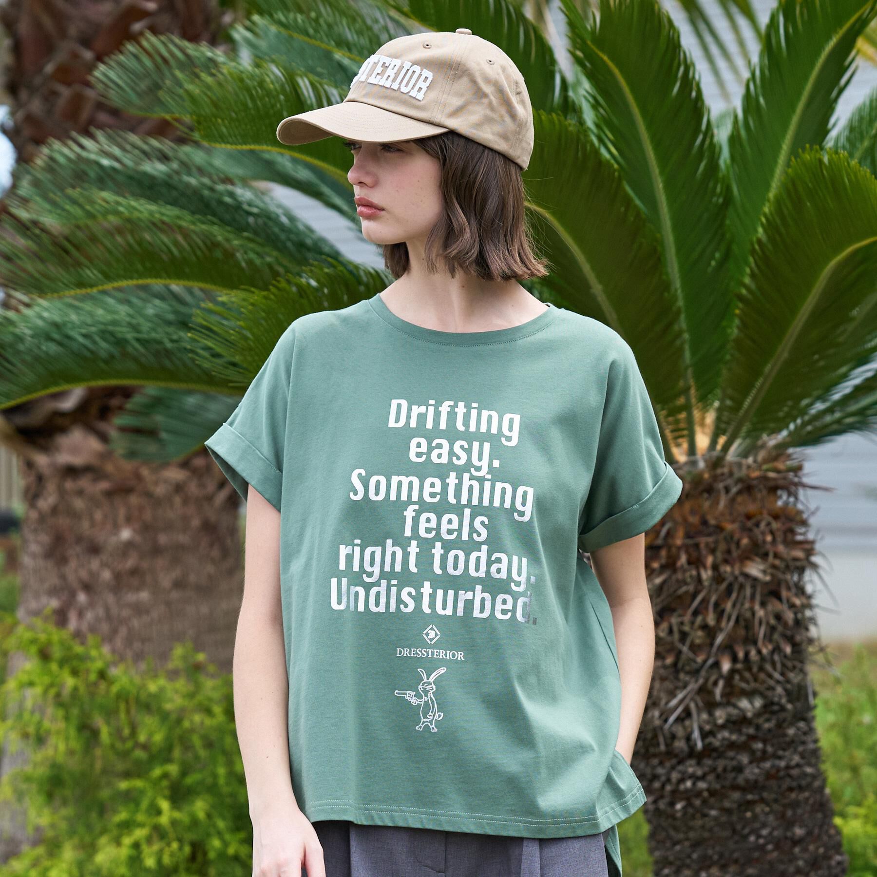 DRESSTERIOR「【箔ロゴ】箔プリントドルマンスリーブ Tシャツ」|Tシャツ・カットソー|