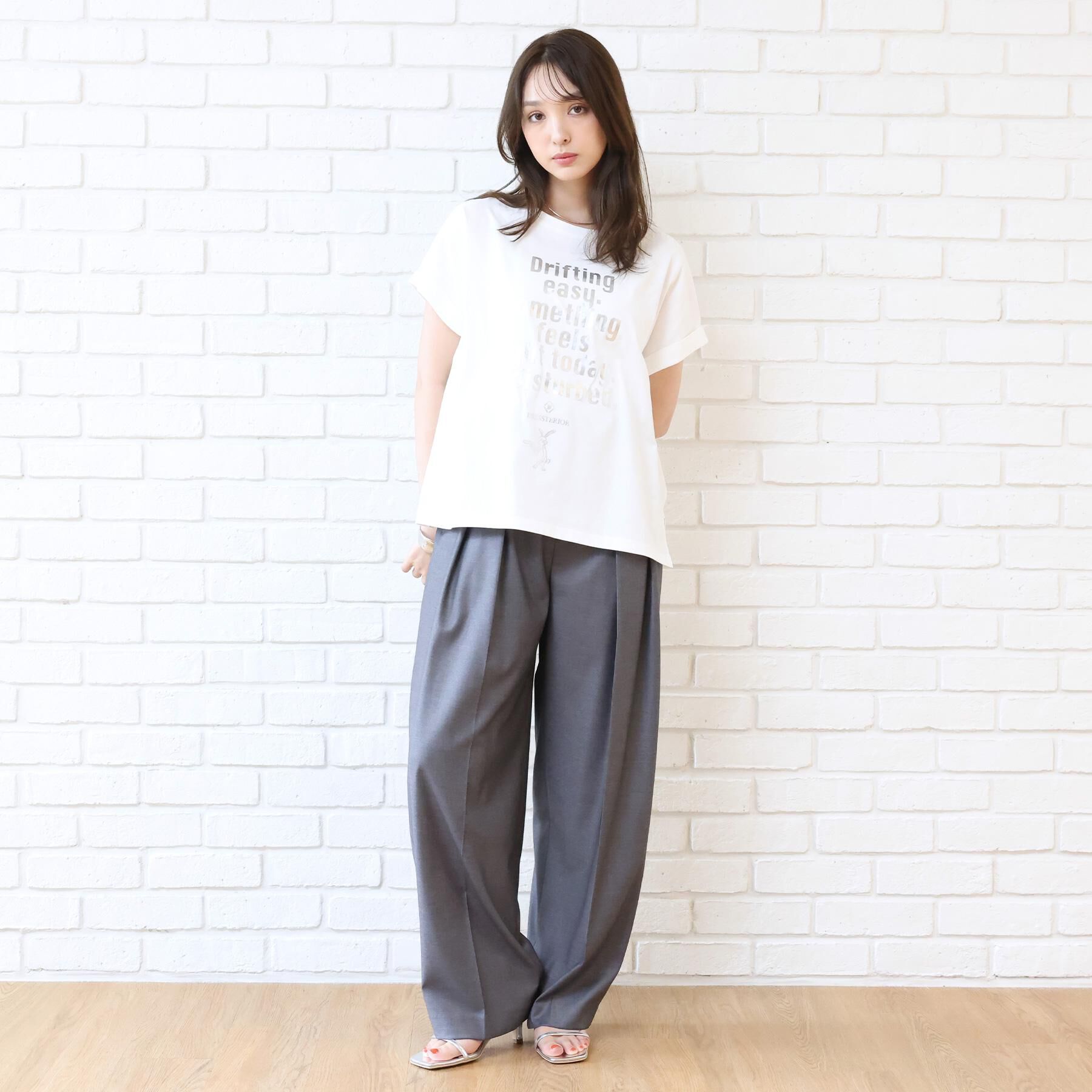 DRESSTERIOR「【箔ロゴ】箔プリントドルマンスリーブ Tシャツ」|Tシャツ・カットソー|