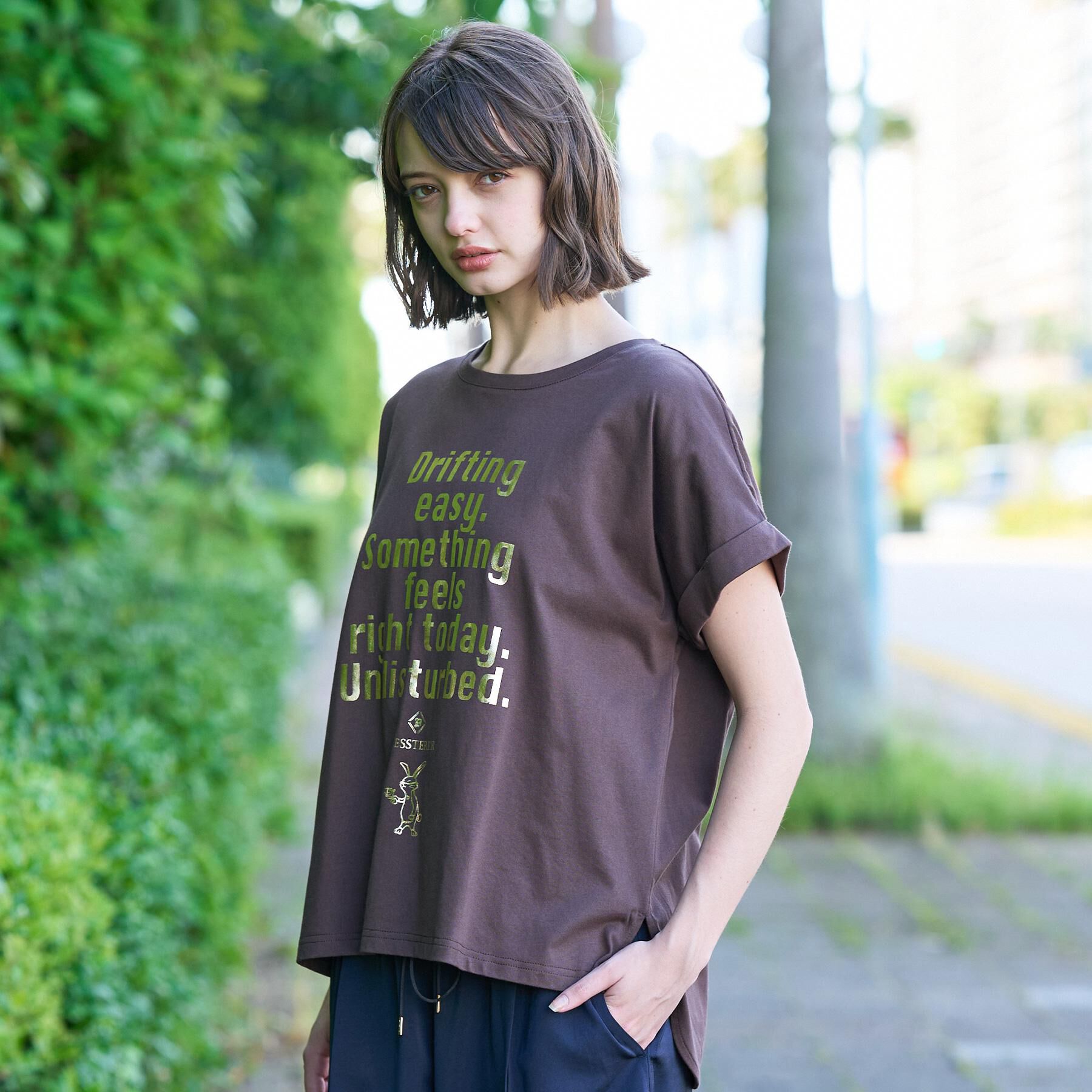 DRESSTERIOR「【箔ロゴ】箔プリントドルマンスリーブ Tシャツ」|Tシャツ・カットソー|