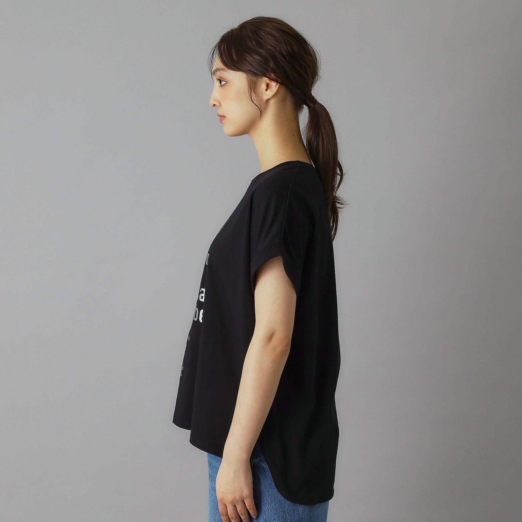 DRESSTERIOR「【箔ロゴ】箔プリントドルマンスリーブ Tシャツ」|Tシャツ・カットソー|