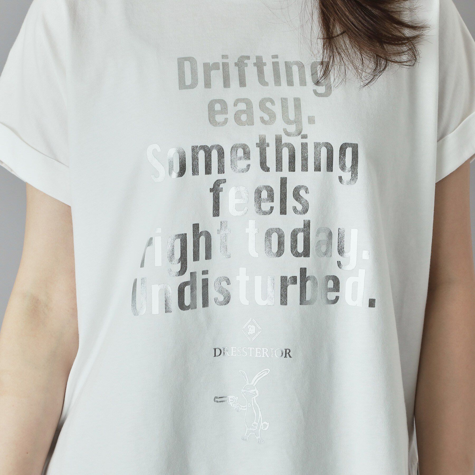 DRESSTERIOR「【箔ロゴ】箔プリントドルマンスリーブ Tシャツ」|Tシャツ・カットソー|