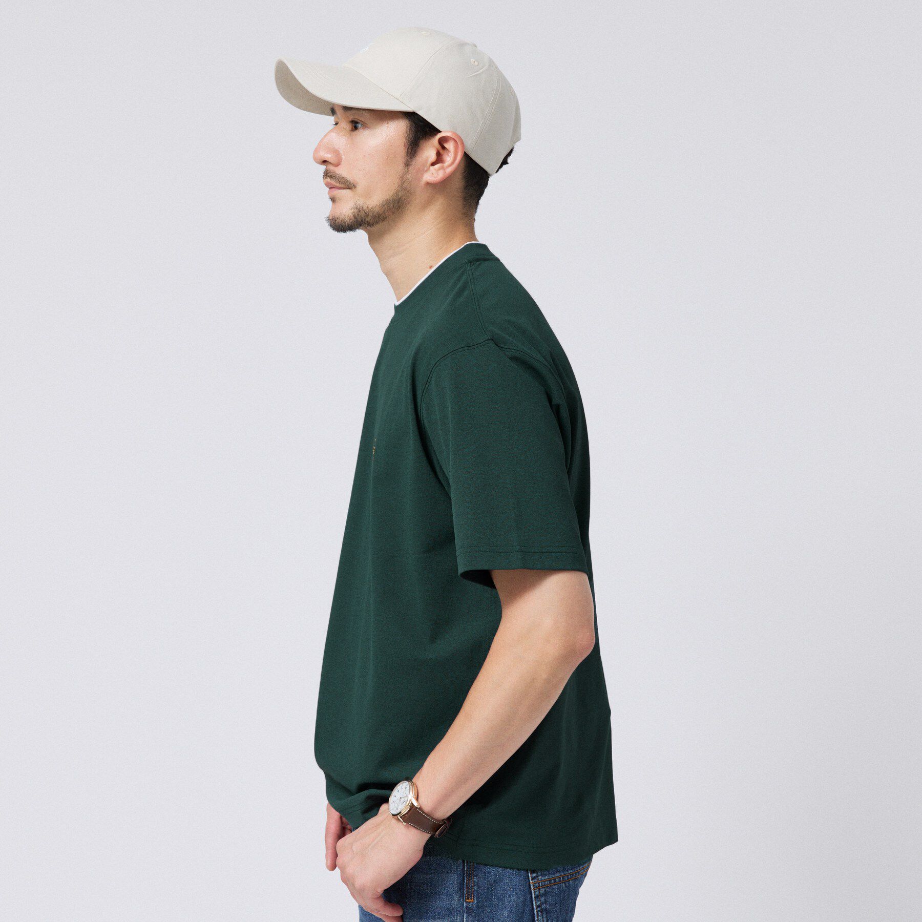 TAKEO KIKUCHI「【汗染み軽減】フェイクレイヤー ワンポイント プルオーバー」|Tシャツ・カットソー|
