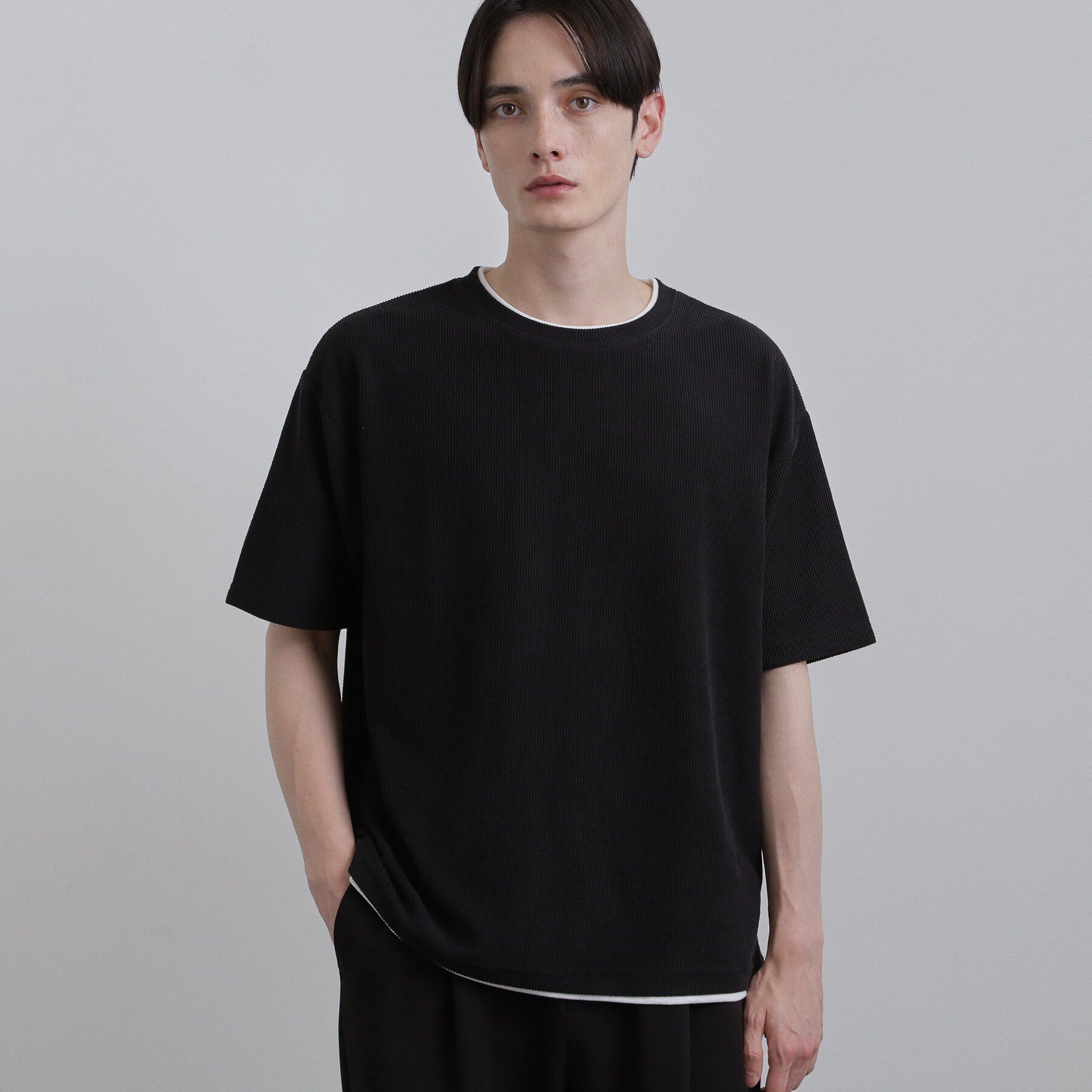 tk.TAKEO KIKUCHI「リブフェイクレイヤードTシャツ」|Tシャツ・カットソー|