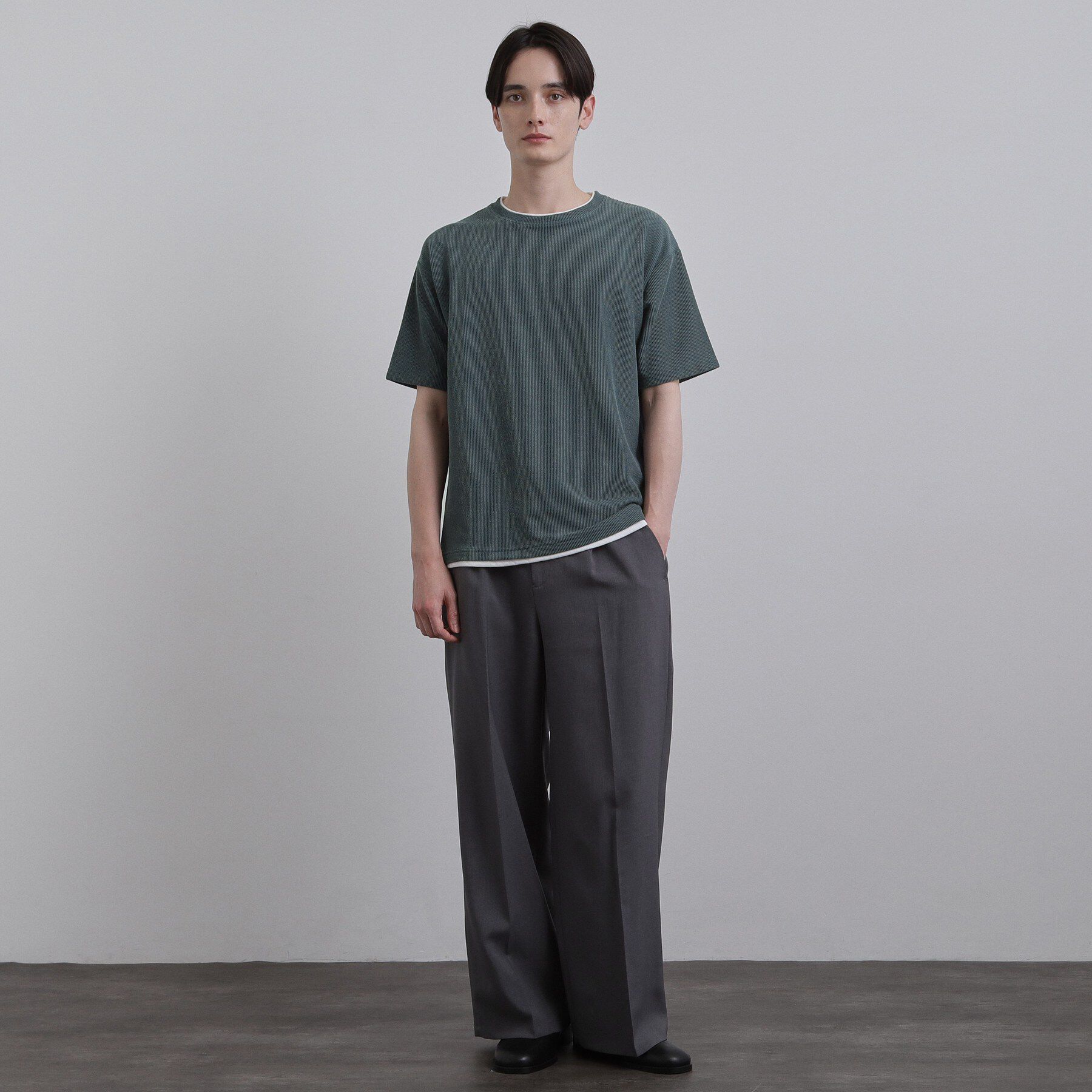 tk.TAKEO KIKUCHI「リブフェイクレイヤードTシャツ」|Tシャツ・カットソー|