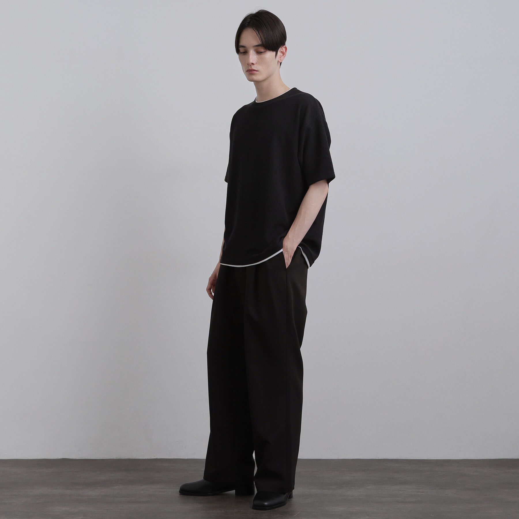 tk.TAKEO KIKUCHI「リブフェイクレイヤードTシャツ」|Tシャツ・カットソー|