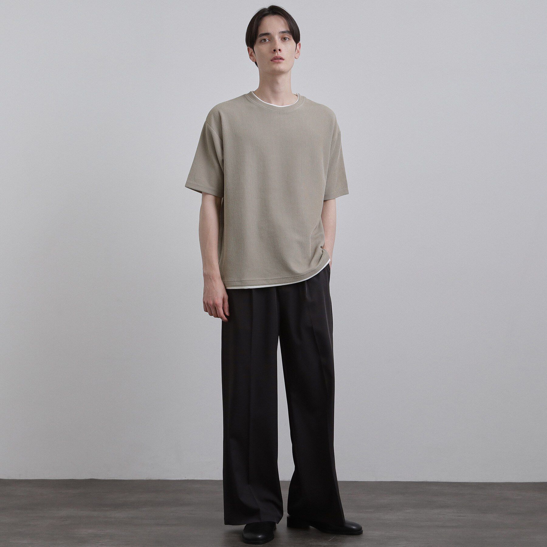 tk.TAKEO KIKUCHI「リブフェイクレイヤードTシャツ」|Tシャツ・カットソー|