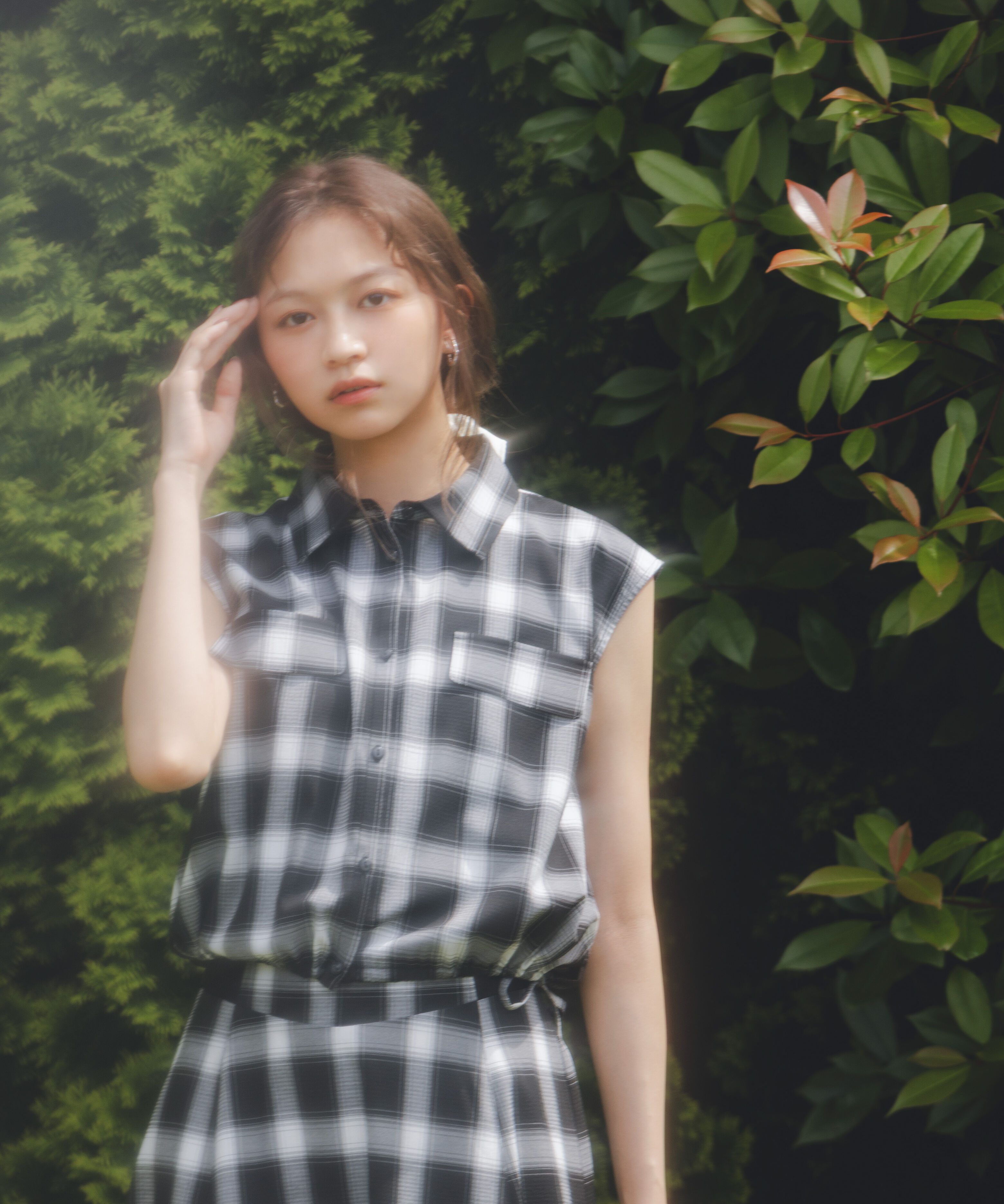 PROPORTION BODY DRESSING「フレンチスリーブ短丈シャツ」|シャツ・ブラウス|ブラックチェ 1