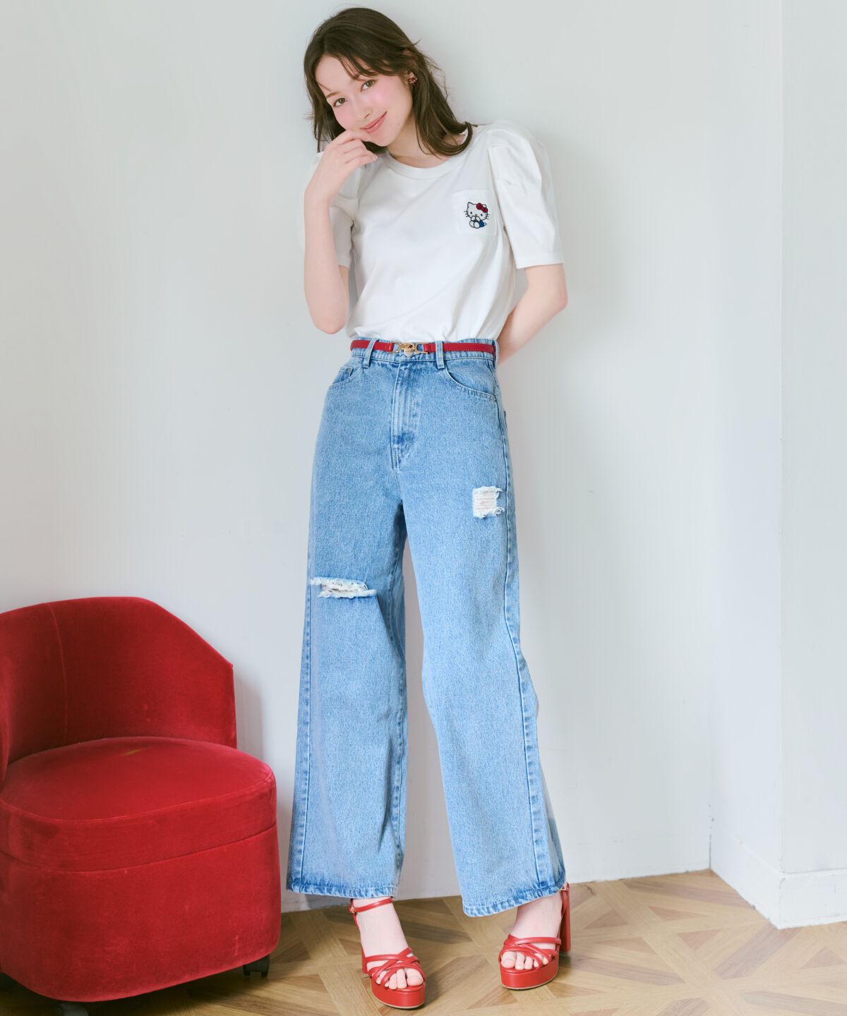 WILLSELECTION「WILLSELECTION&times;HELLO KITTY 刺繍カットトップス」|Tシャツ・カットソー|