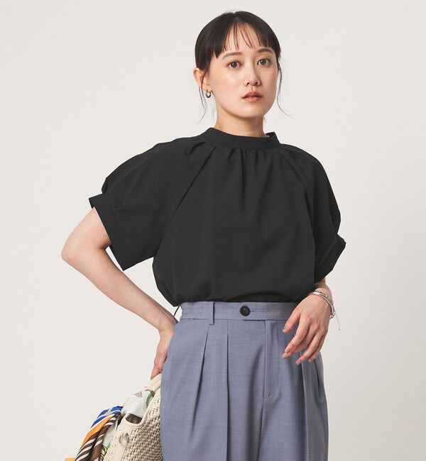 UNITED ARROWS green label relaxing「スタンドネック 2WAY ブラウス」|シャツ・ブラウス|BLACK