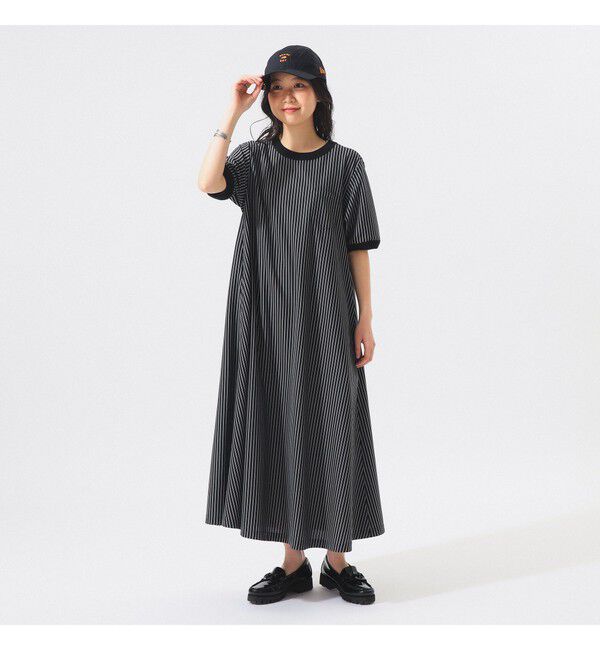 BEAMSBOY「カット ツイル マキシ ワンピース」|ワンピース|BLACK_ST