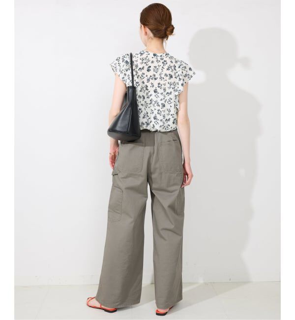 SLOBE IENA「《WEB限定/追加》フレンチフリルスリーブフラワーブラウス」|シャツ・ブラウス|