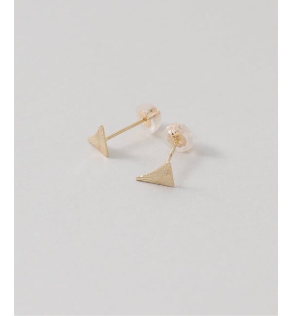 Lilas by Spick&Span「テクスチャートライアングルモチーフピアス K10（両耳）」|ピアス|