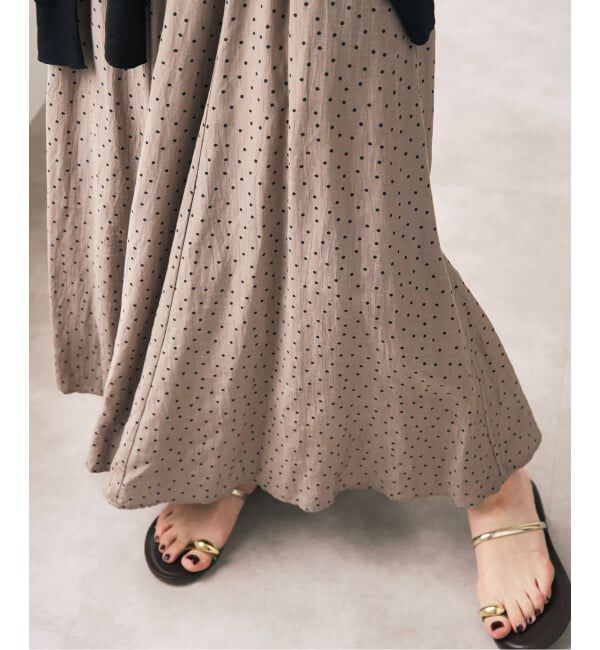Spick and Span「《セットアップ可》ドットギャザーイージースカート」|スカート|