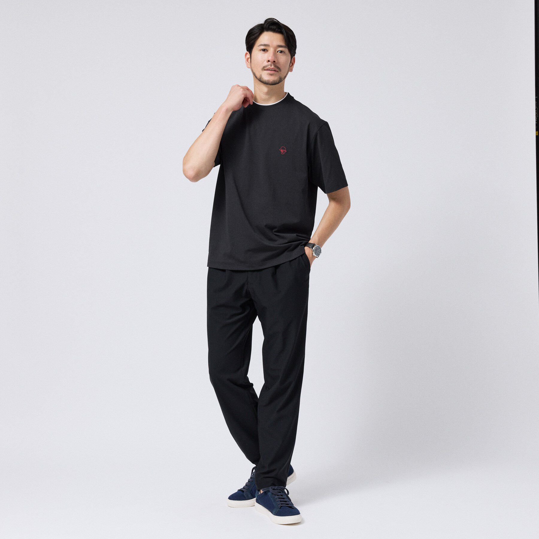 TAKEO KIKUCHI「【汗染み軽減】フェイクレイヤー ワンポイント プルオーバー」|Tシャツ・カットソー|