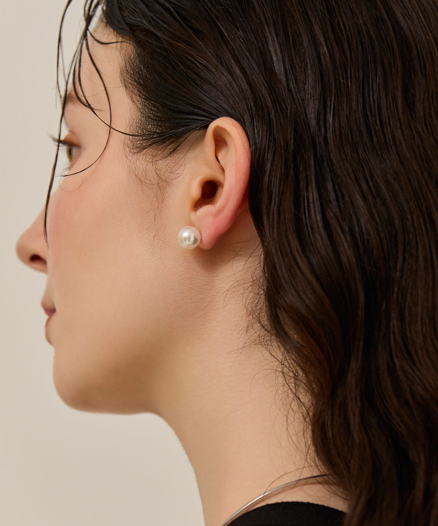Phoebe「【金属アレルギー対応】2wayドロップラインパールバックキャッチピアス　シルバー/ニッケルフリー」|ピアス|