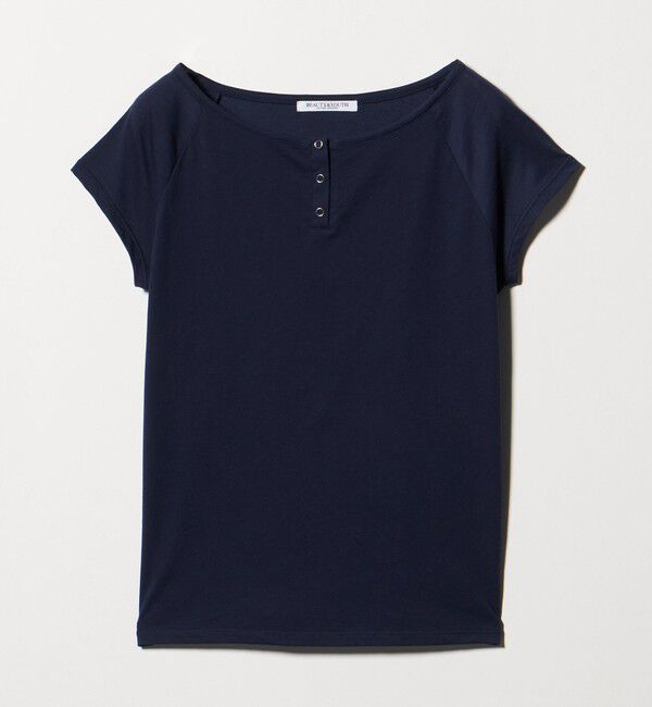 BEAUTY&YOUTH UNITED ARROWS「ポリエステルコットン ヘンリーネックTシャツ」|Tシャツ・カットソー|NAVY