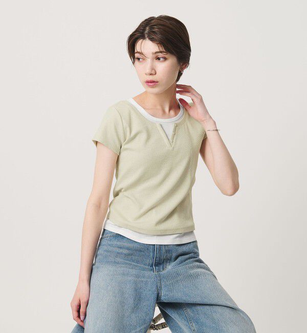 BEAUTY&YOUTH UNITED ARROWS「ヘンリーネック レイヤード Tシャツ」|Tシャツ・カットソー|