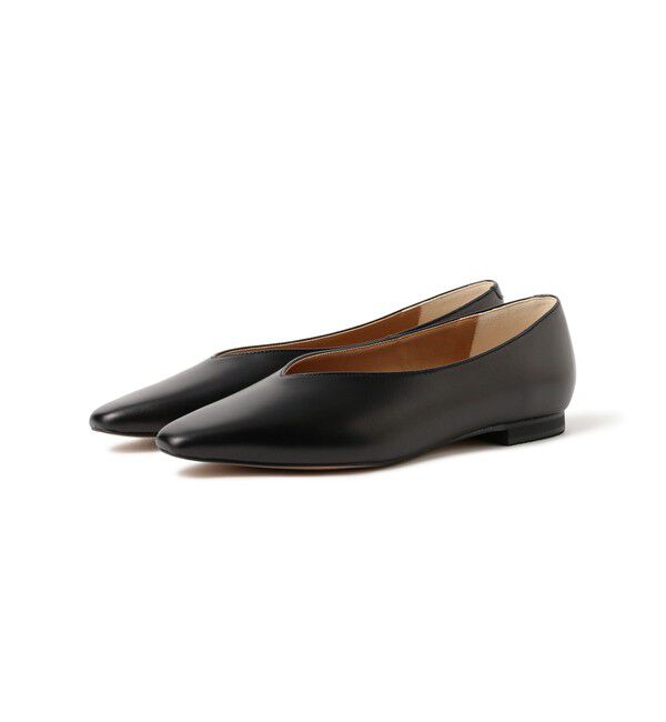 Demi-Luxe BEAMS 「Vカット フラット パンプス」|パンプス|BLACK