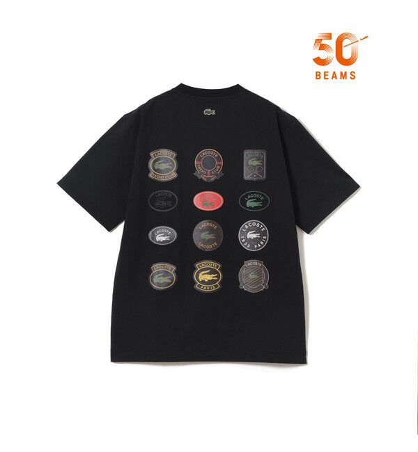 BEAMS「【別注】LACOSTE / アーカイブバッジ Tシャツ」|Tシャツ・カットソー|NOIR