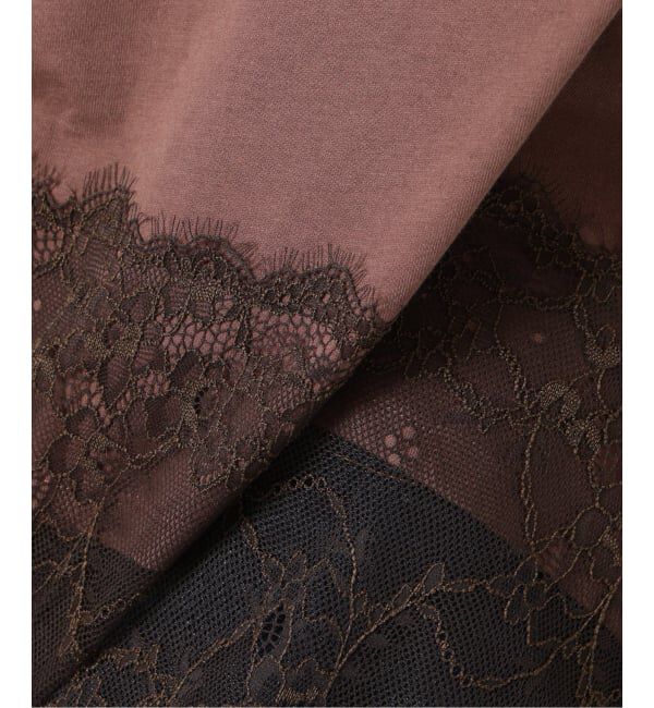 SLOBE IENA「《シリーズあり/追加》レースコンビハーフスリーブカットソー」|Tシャツ・カットソー|