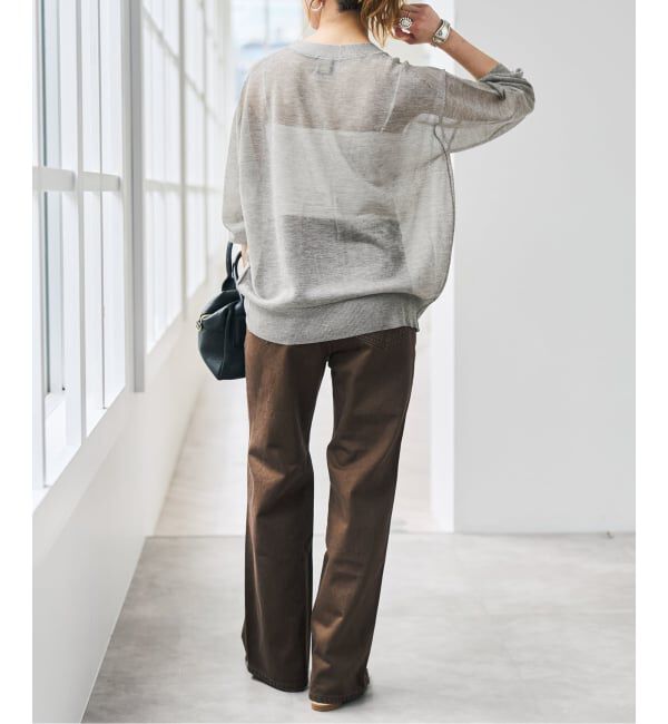 Spick and Span「《予約》シアーVネックカーディガン」|カーディガン|