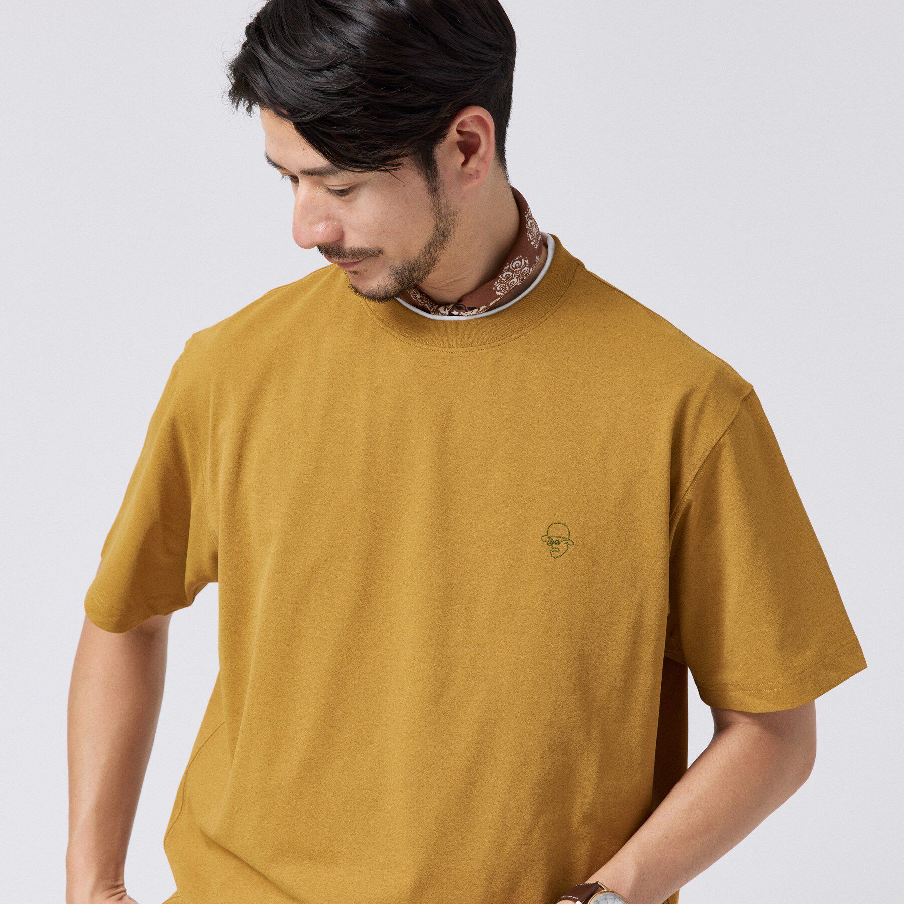 TAKEO KIKUCHI「【汗染み軽減】フェイクレイヤー ワンポイント プルオーバー」|Tシャツ・カットソー|