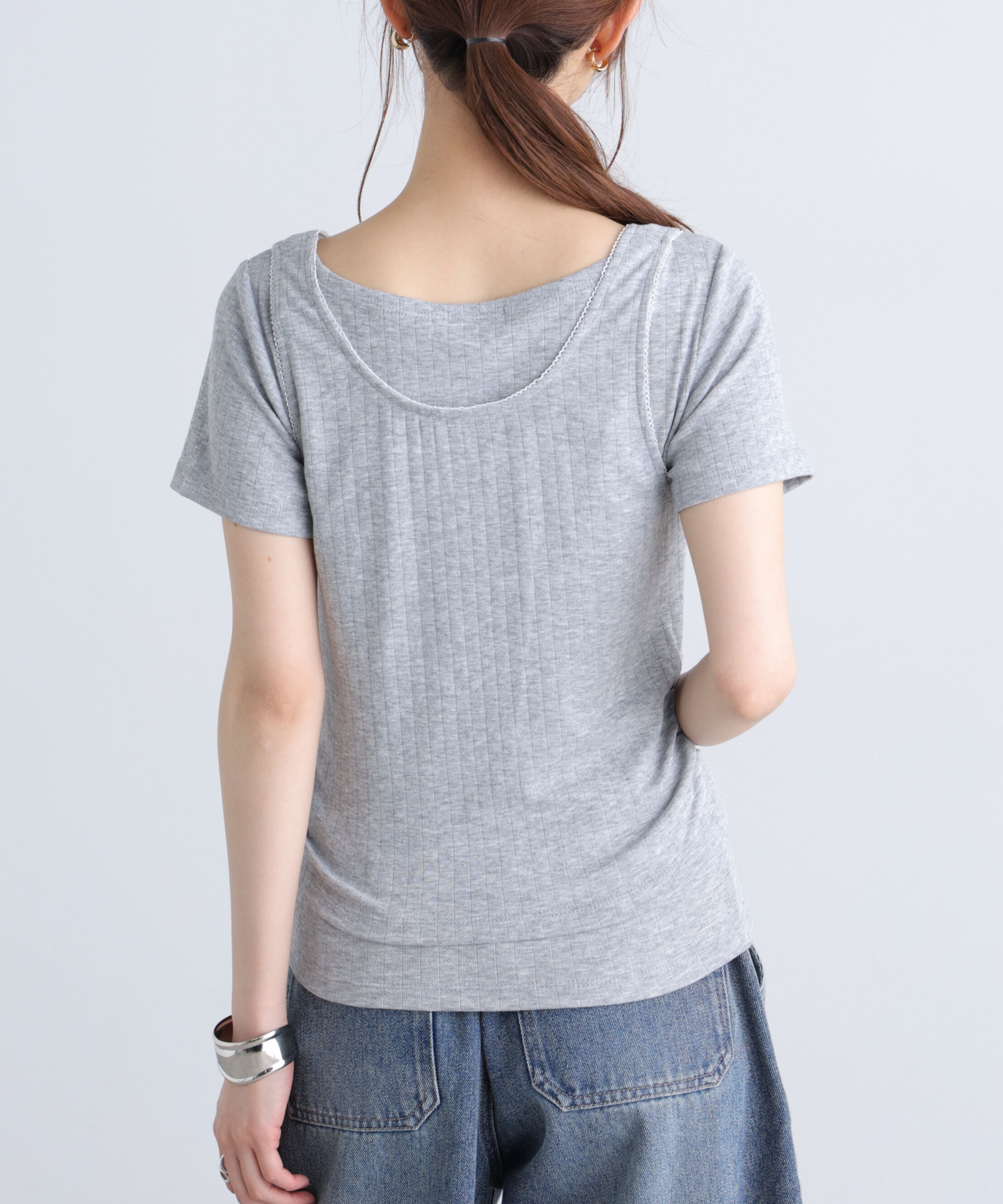  「針抜きテレコTシャツタンクセット」|Tシャツ・カットソー|