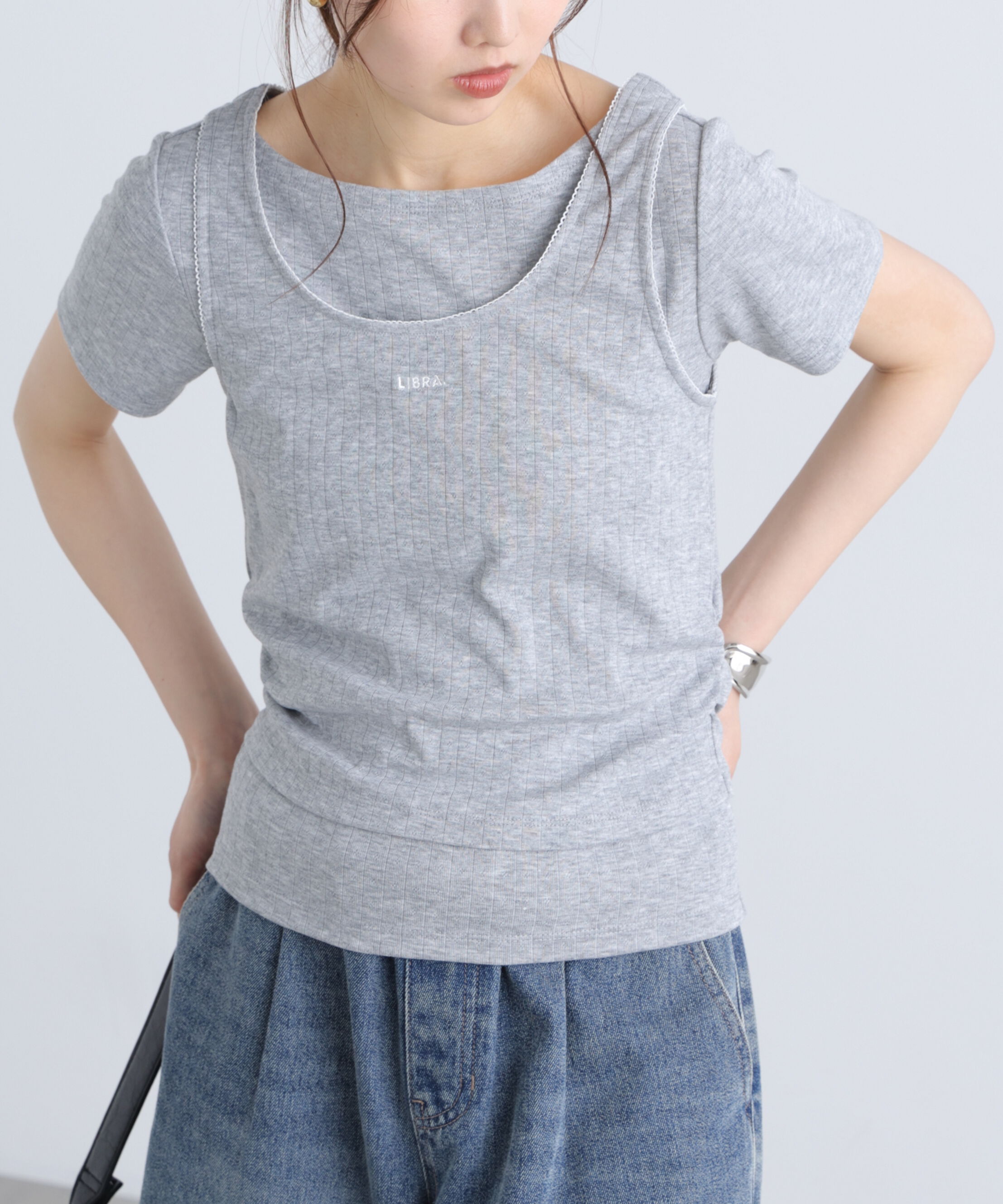  「針抜きテレコTシャツタンクセット」|Tシャツ・カットソー|