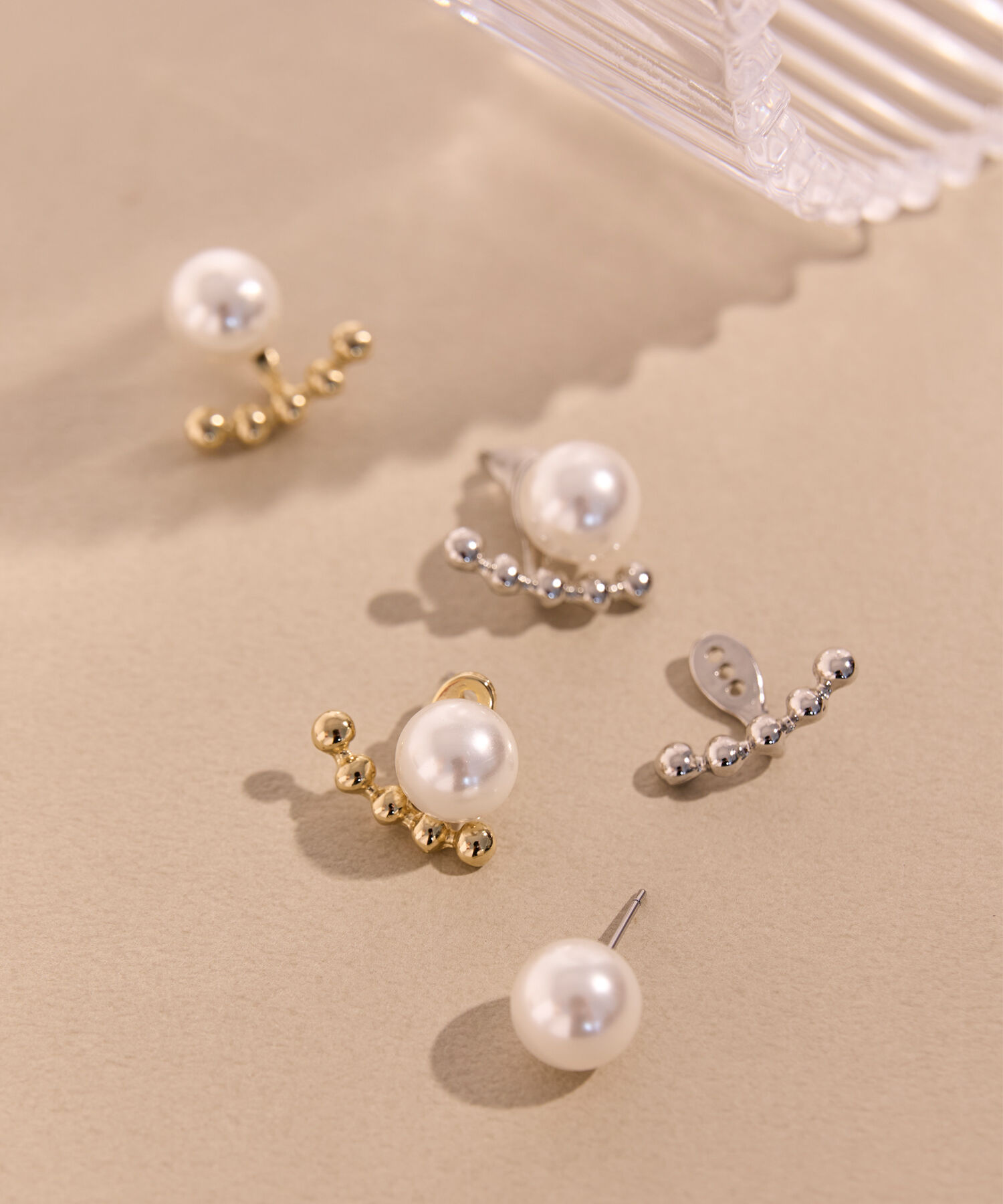Phoebe「【金属アレルギー対応】2wayドロップラインパールバックキャッチピアス　ゴールド/ニッケルフリー」|ピアス|