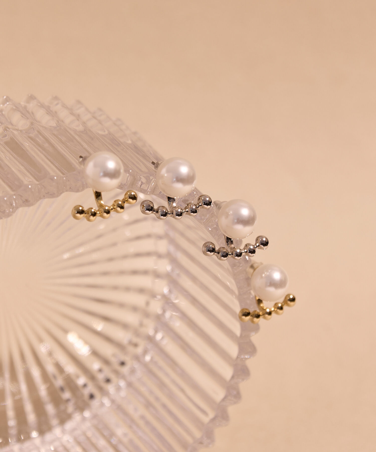 Phoebe「【金属アレルギー対応】2wayドロップラインパールバックキャッチピアス　ゴールド/ニッケルフリー」|ピアス|