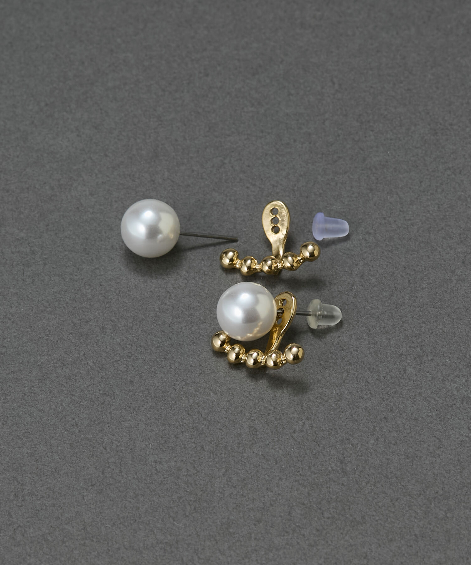 Phoebe「【金属アレルギー対応】2wayドロップラインパールバックキャッチピアス　ゴールド/ニッケルフリー」|ピアス|