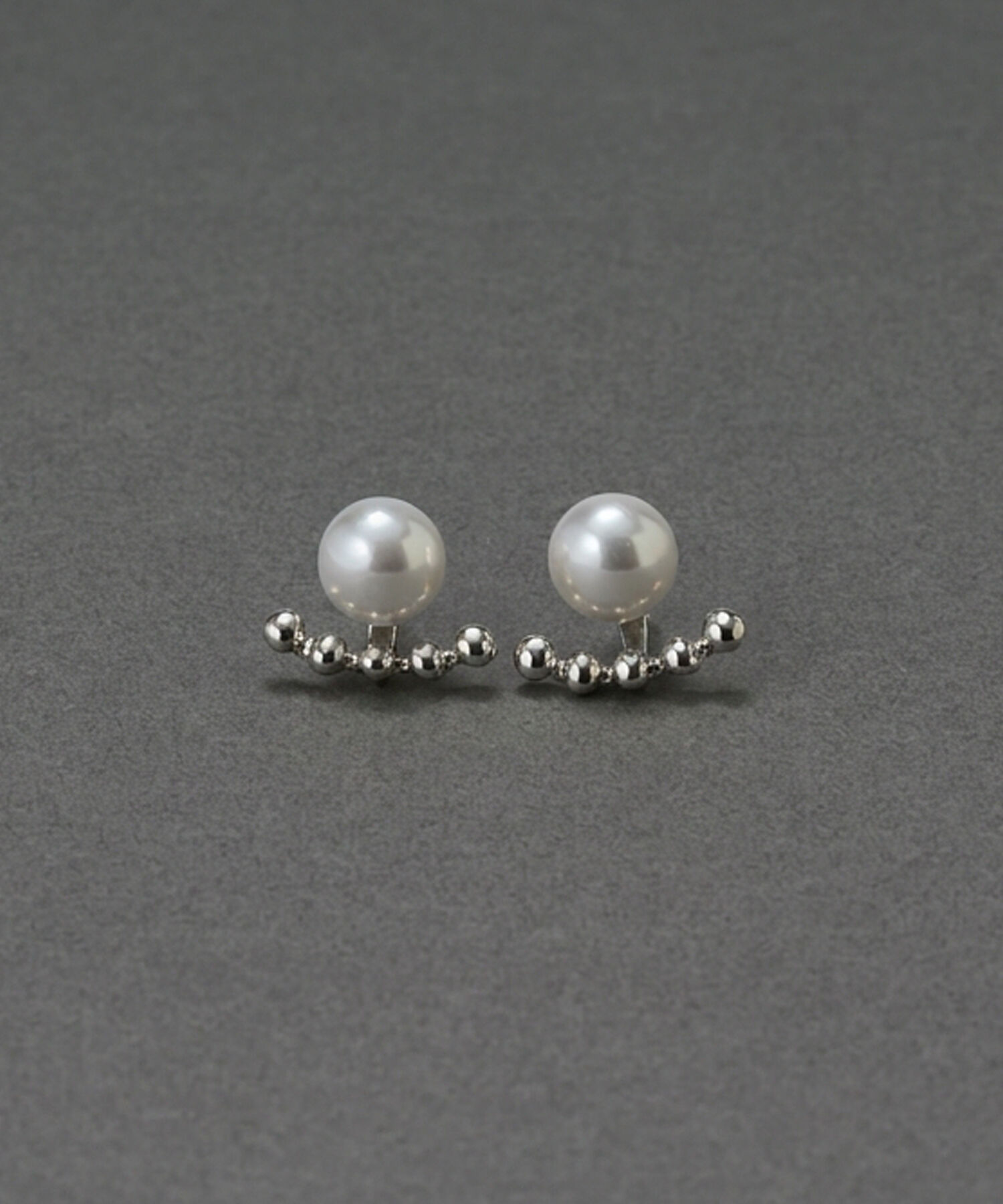 Phoebe「【金属アレルギー対応】2wayドロップラインパールバックキャッチピアス　シルバー/ニッケルフリー」|ピアス|