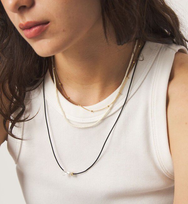 UNITED ARROWS green label relaxing「コード＆ビーズ ３連ネックレス」|ネックレス|GOLD