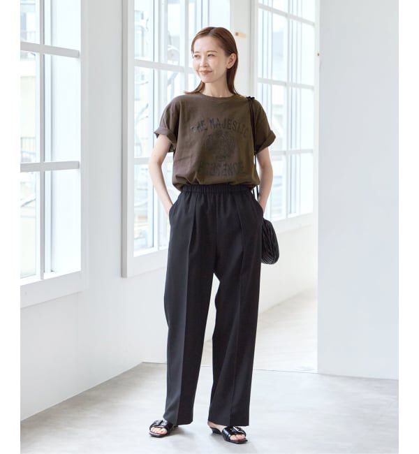 U by SPICK&SPAN「リネンライクウォッシャブルパンツ」|スラックス|