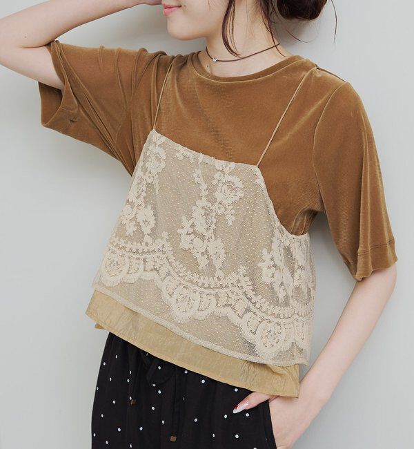  「シアーベロアハーフスリーブT」|Tシャツ・カットソー|