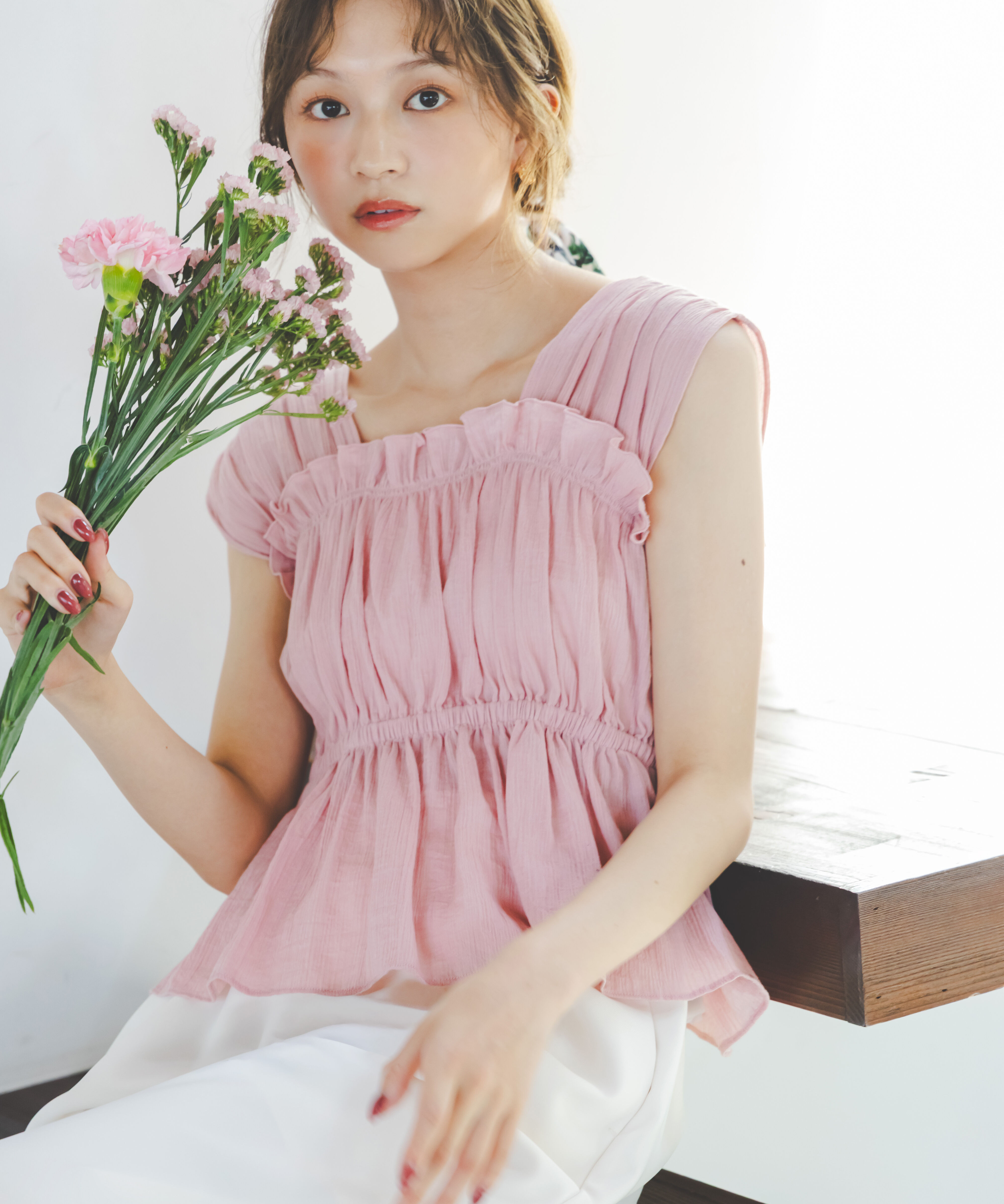 PROPORTION BODY DRESSING「ギャザーブラウス」|シャツ・ブラウス|ピンク