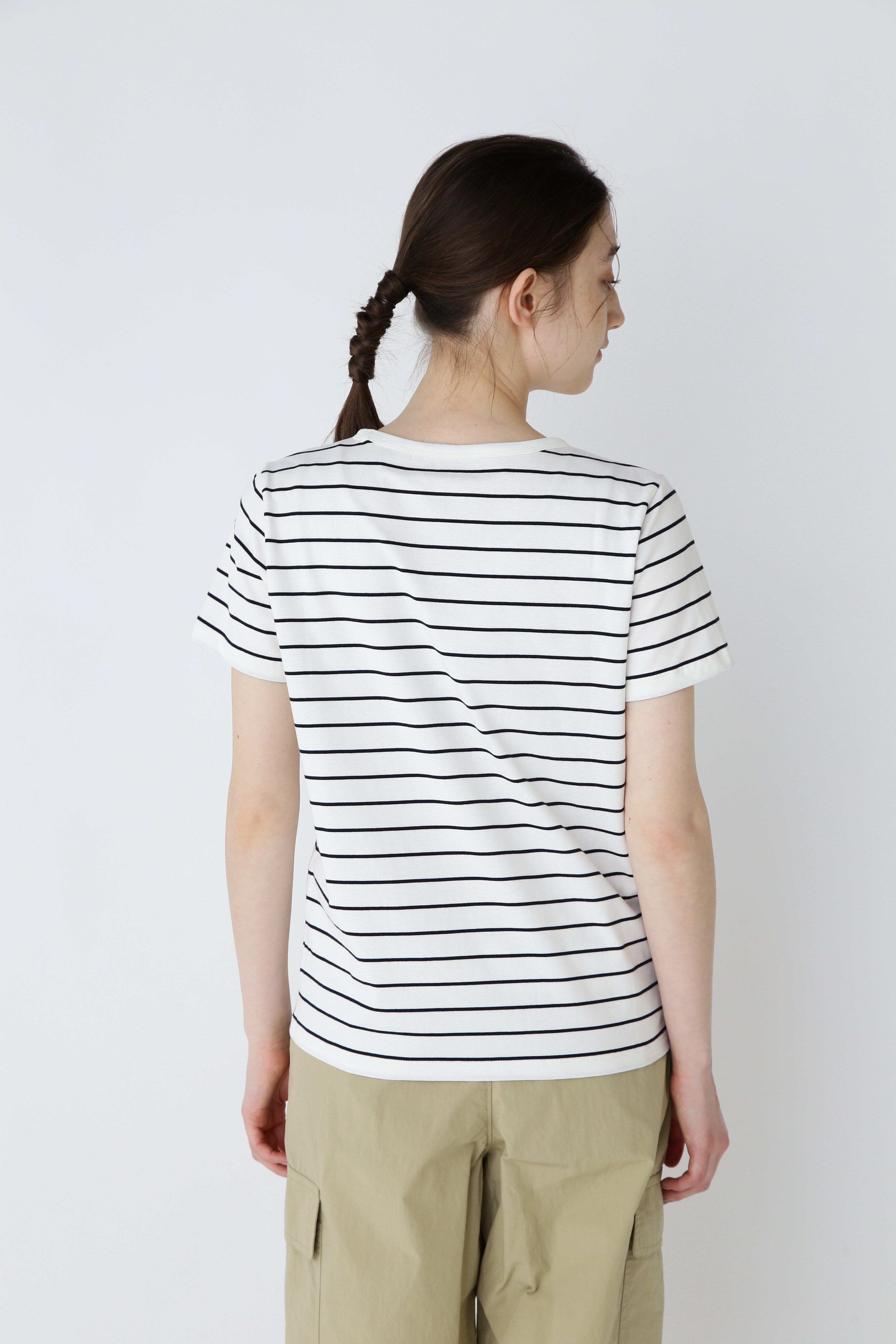  「◆オーガニック綿天竺半袖ボーダーＴシャツ」|Tシャツ・カットソー|