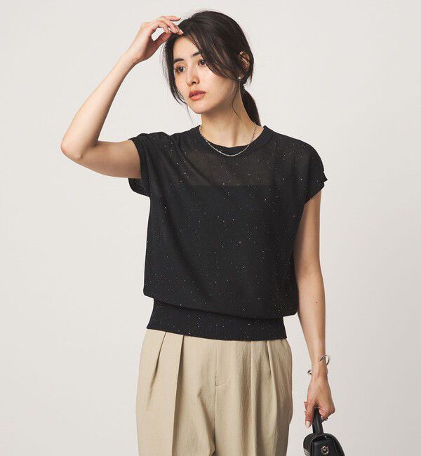 UNITED ARROWS green label relaxing「スパンコール ラメ ノースリーブ ニット」|ニット・セーター|