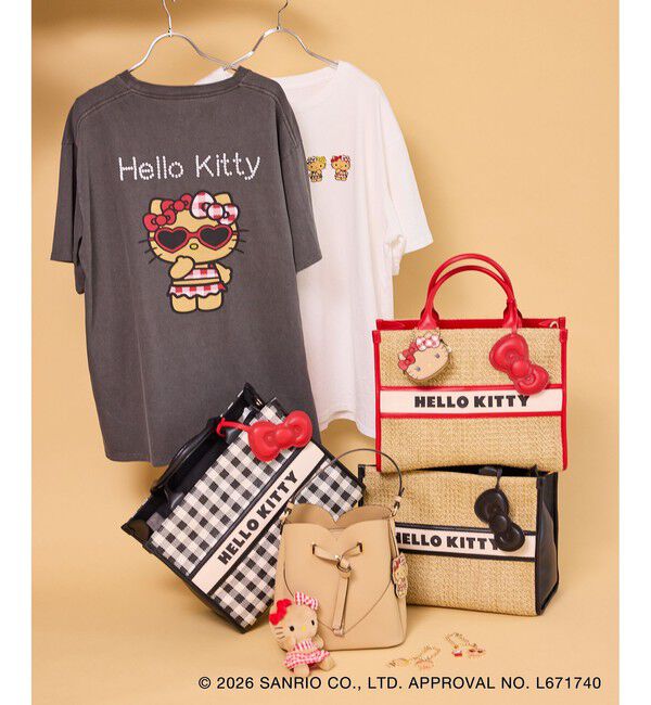 VIS「【HELLO KITTY&times;VIS】日焼けデザイン ハローキティハートカットバッグ」|ショルダー・メッセンジャー|