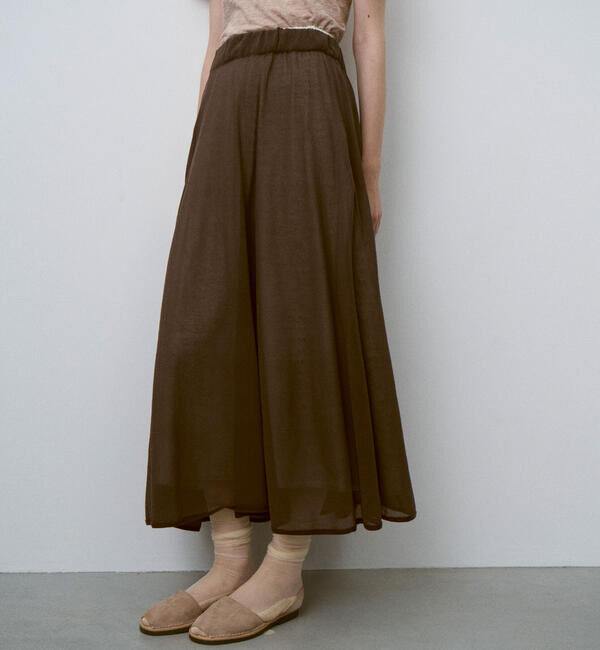 UNFIL「UNFIL | ハイツイストコットン シアー レイヤードスカート WOMEN」|スカート|BROWN系1