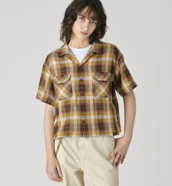  「PENDLETON | オープンカラー 半袖シャツ WOMEN」|シャツ・ブラウス|BROWN系1