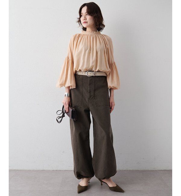  「《前後で着用可能》2wayコットンシフォンブラウス」|シャツ・ブラウス|