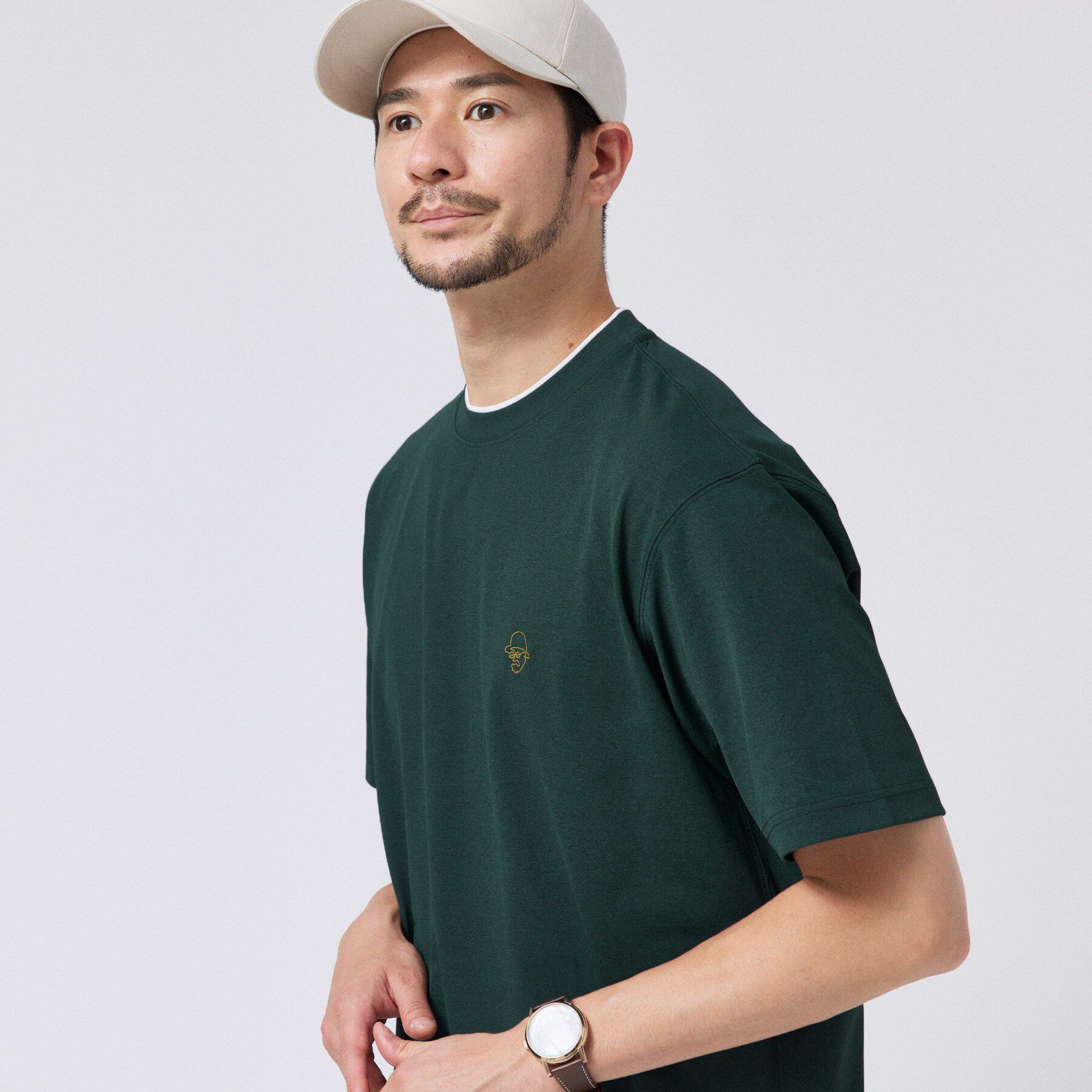 TAKEO KIKUCHI「【汗染み軽減】フェイクレイヤー ワンポイント プルオーバー」|Tシャツ・カットソー|