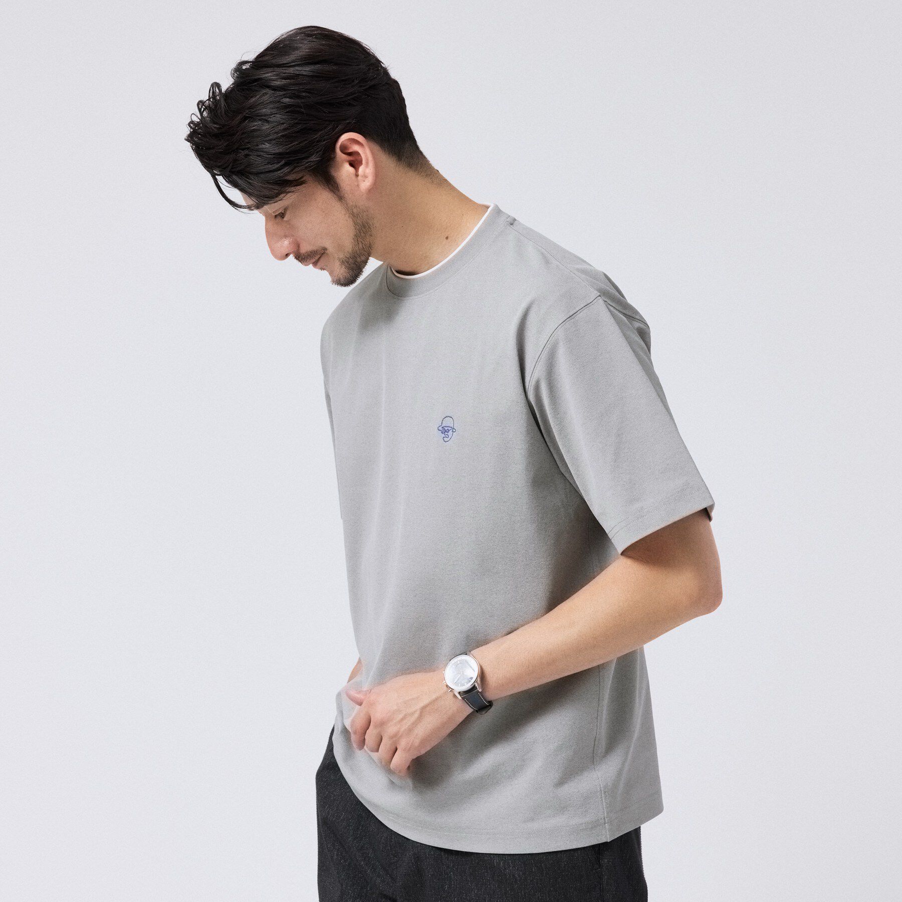 TAKEO KIKUCHI「【汗染み軽減】フェイクレイヤー ワンポイント プルオーバー」|Tシャツ・カットソー|