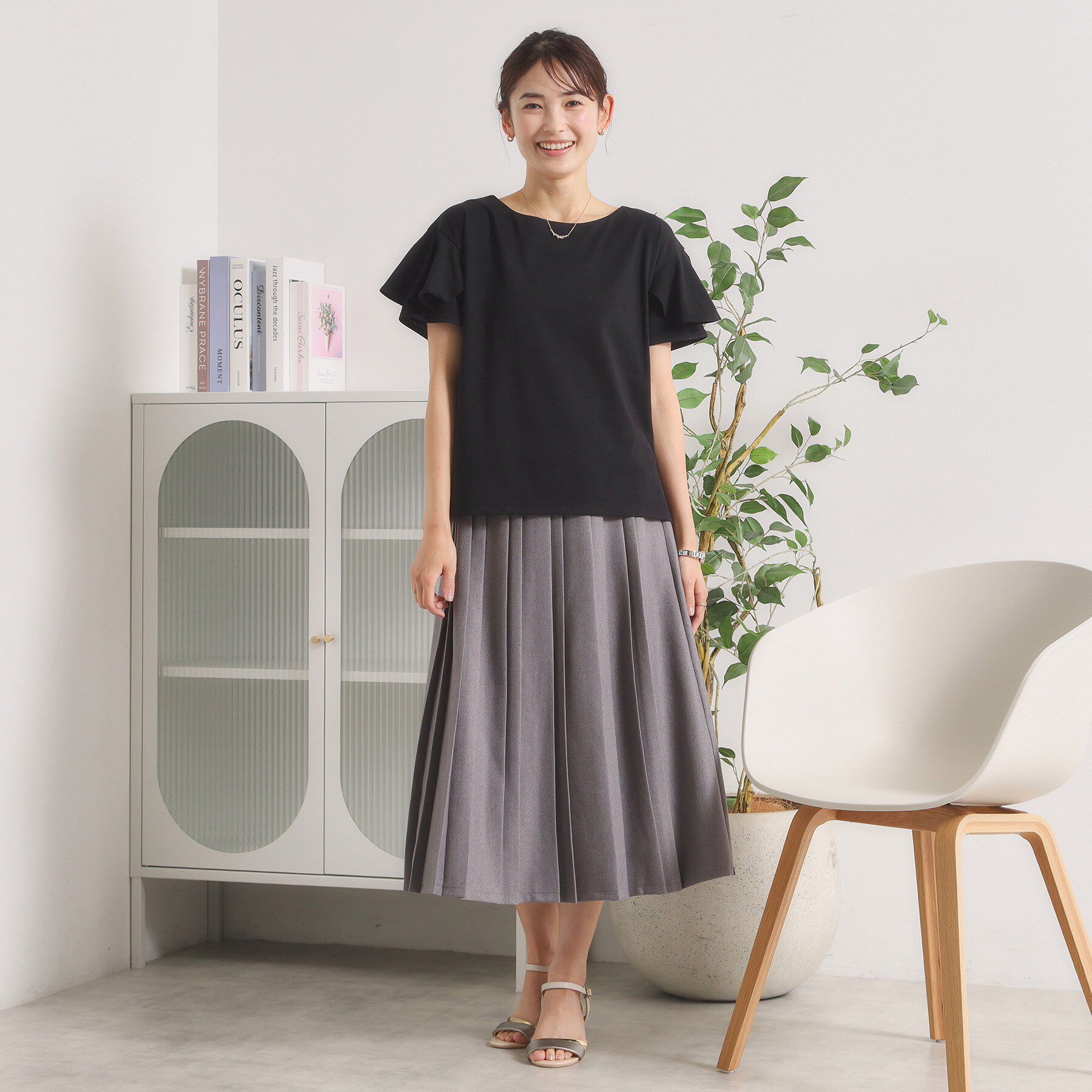 ITS&rsquo;DEMO「【冷感／遮熱】バックフリルTシャツ」|Tシャツ・カットソー|